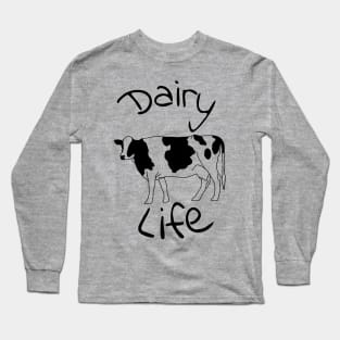 Dairy Life Black Decal Long Sleeve T-Shirt